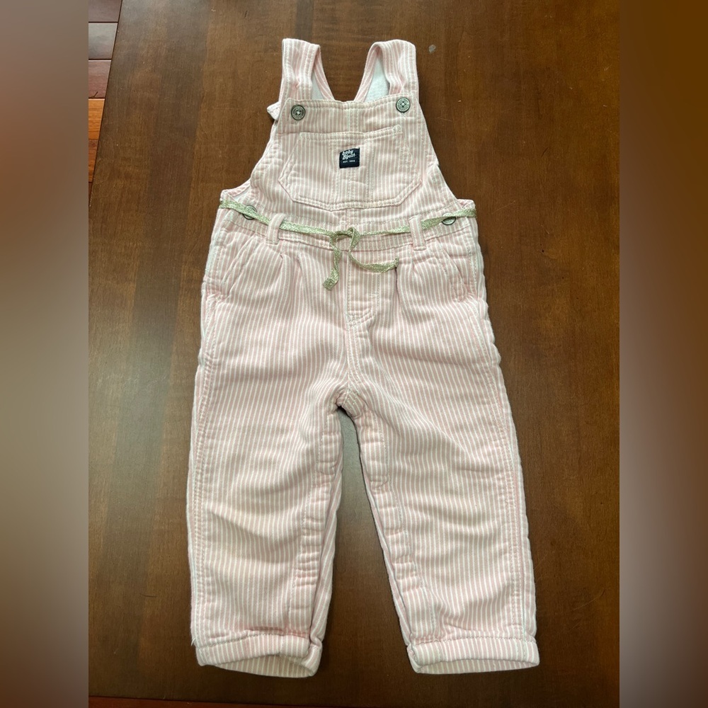 Baby B’gosh Pink Striped  Overalls size 24 months